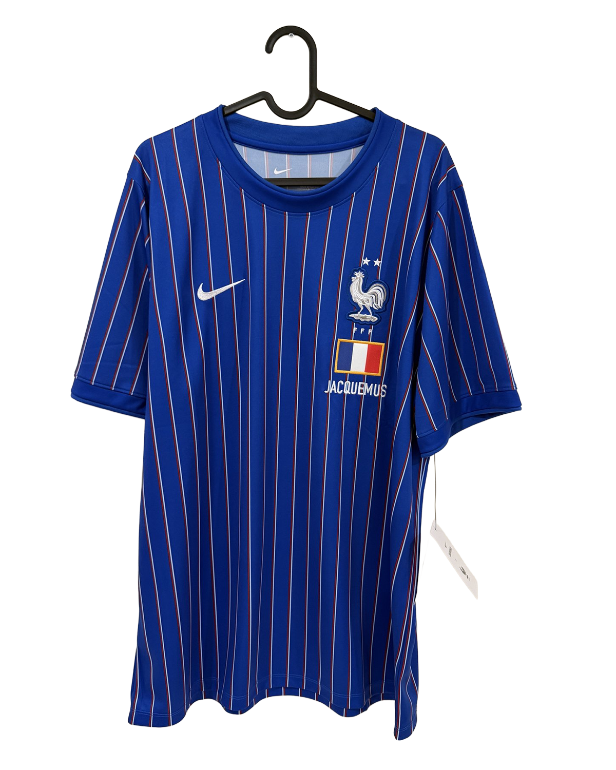 France x Jacquemus 2026 Pre-Match Shirt — Blue Pinstripe — front