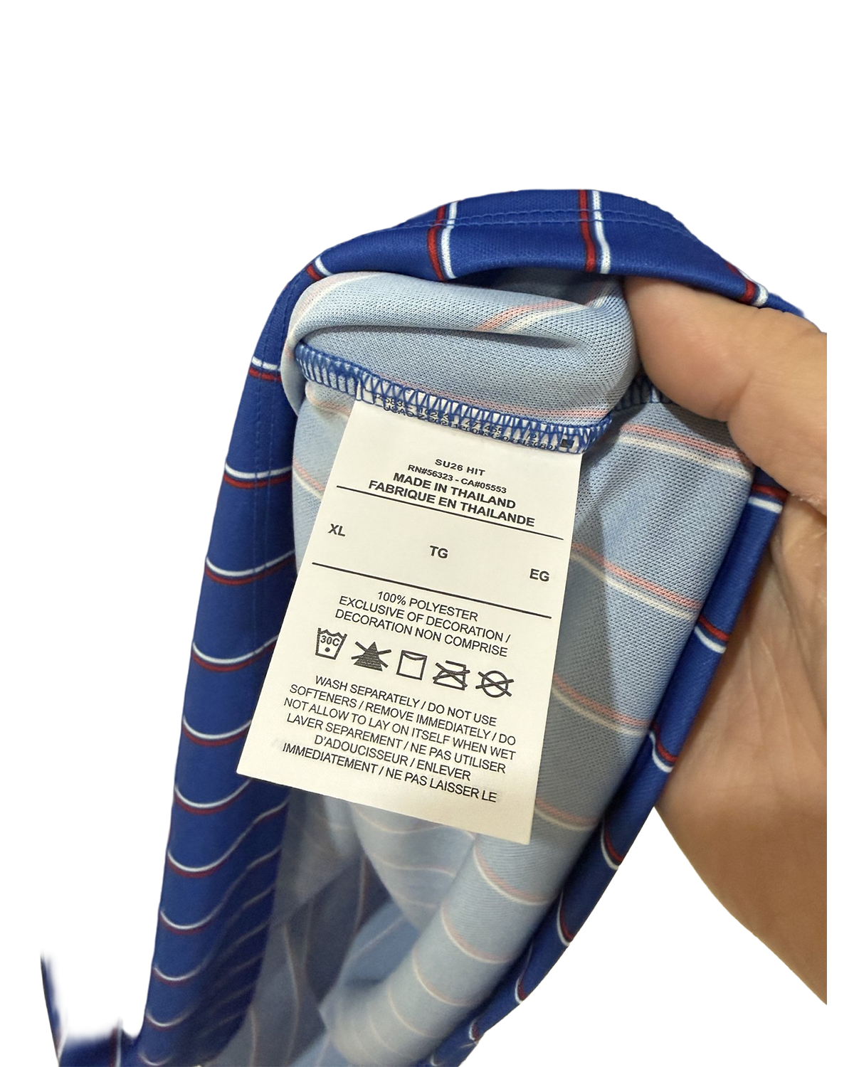 France x Jacquemus 2026 Pre-Match Shirt — Blue Pinstripe — detail 2